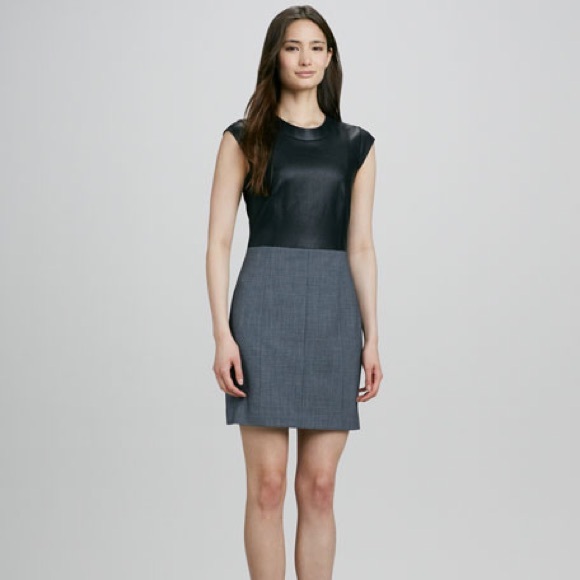 Theory Orinthia C Dress with Leather Bodice - Picture 3 of 11